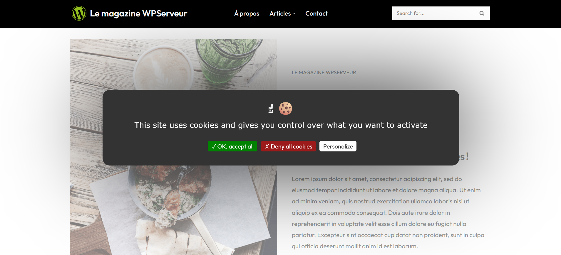 Le bandeau Tarteaucitron apparaît sur votre WordPress